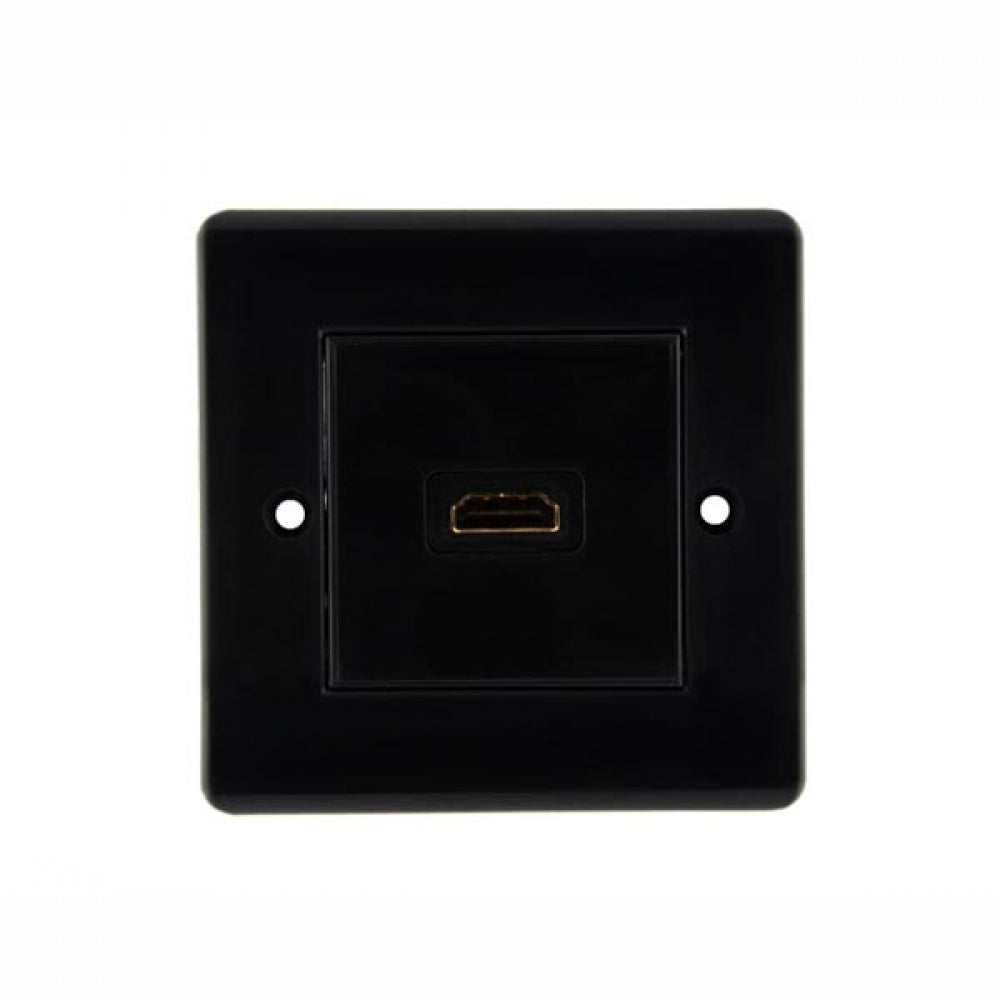 Cablesson HDMI Wall-Face Plate Single Connector - 100 / Black Standard Size Face Plate / Supports all HDMI versions up to 1.4a / 2.0 with high speed Ethernet / SKY HD, Blu-ray, 3DTV, 1080p / 24k Gold Plated Connector - hdmicouk