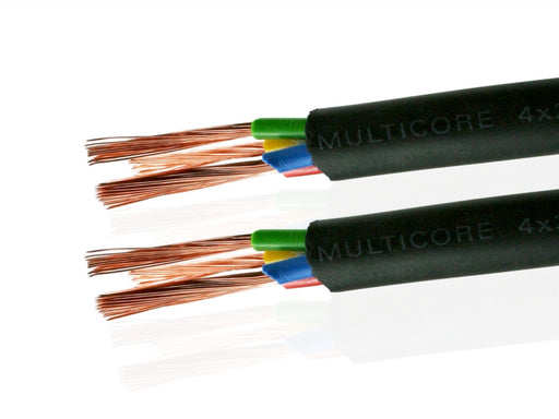 Van Damme Black Series Tour Grade 4 x 2.50mm Multicore Speaker Cable, Black 268-542-000 11 Metre / 11M - hdmicouk